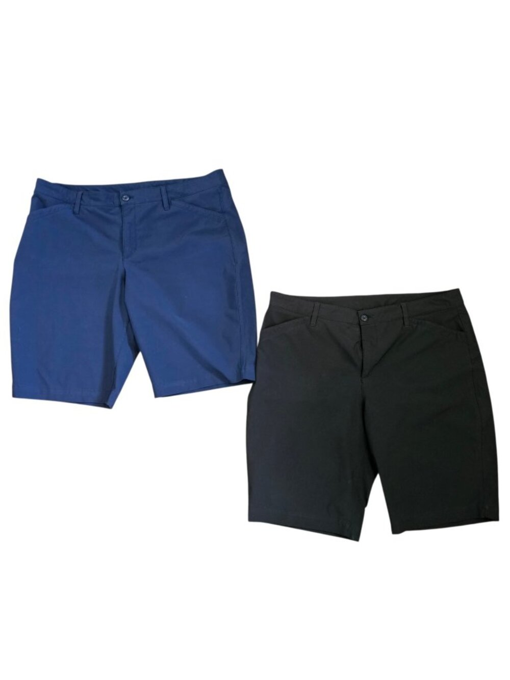 Eddie Bauer Womens Shorts Sz 16 Golf Outdoor Stretch 2 Pairs Blue Black